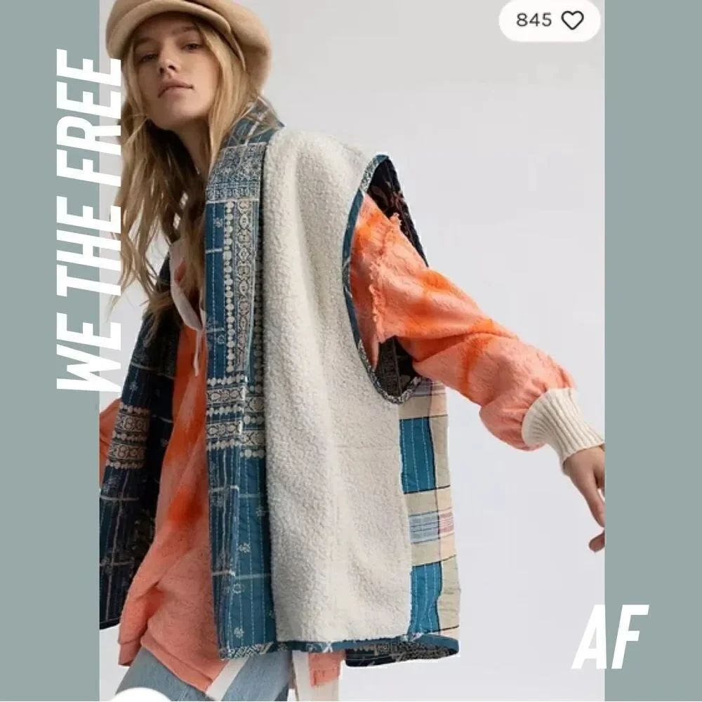 WE THE FREE VERA PATCHWORK SHERPA VEST NWT SIZE SMALL NEW